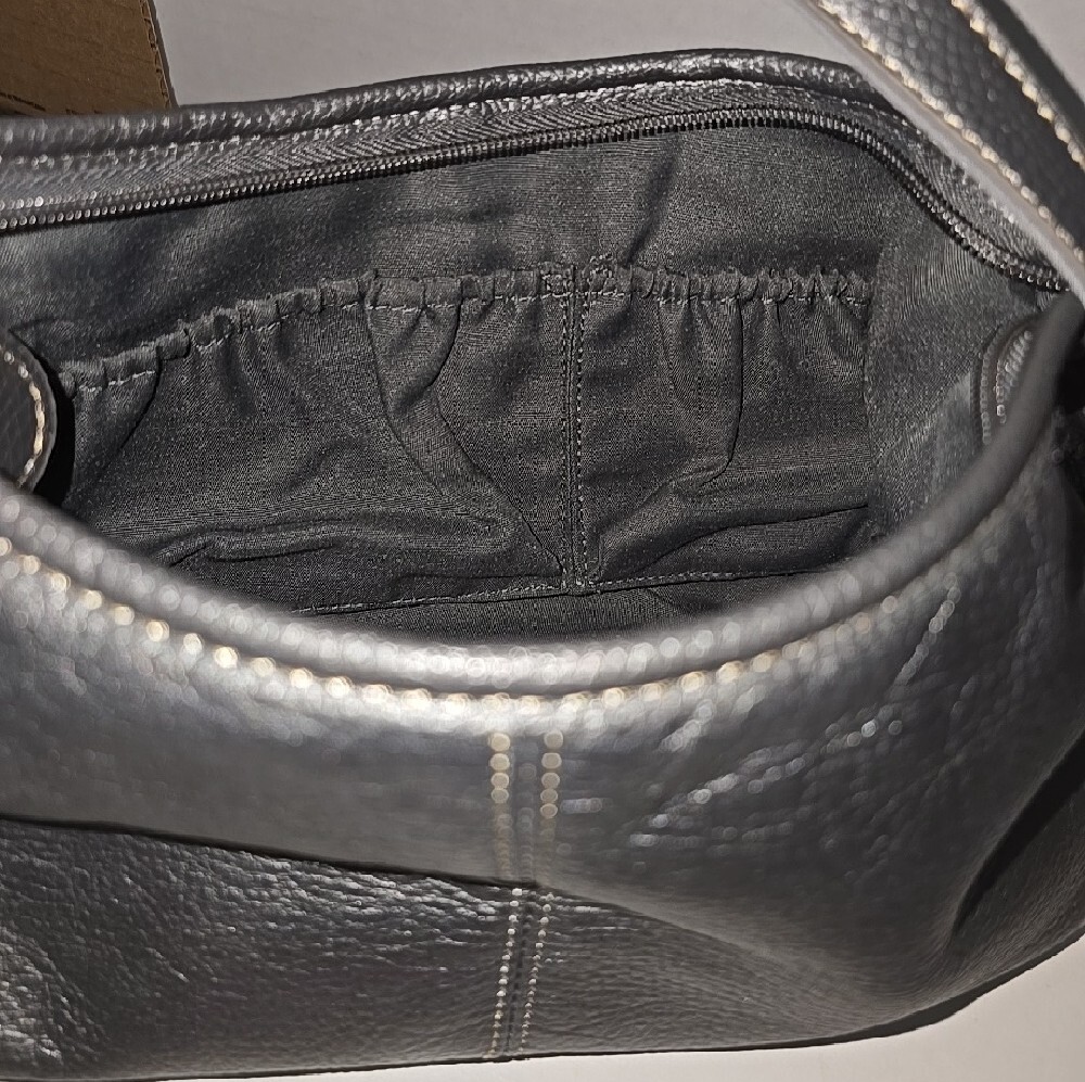 The Sak Metallic Pewter Classic Pebbled Leather Shoulder Bag - Picture 11 of 11